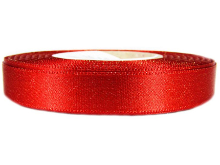 Wstążka 15mm atłas REXOR czerwona