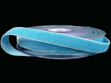 Aksamitka 9mm elastyczna niebieski lazur