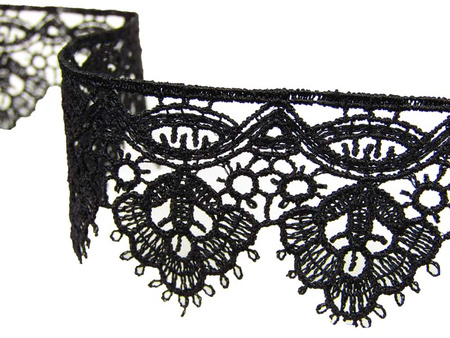 Koronka 3,5cm gipiurowa czarna