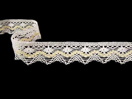 Koronka 5cm bawełniana biało-ecru