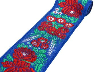 Taśma 70mm żakard RÓŻA chaber