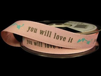 Wstążka 15mm tafta YOU WILL LOVE IT róż