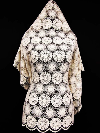 Koronka 130cm bawełniana haft ivory