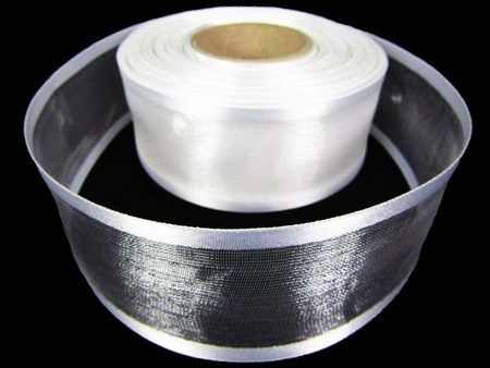 Wstążka 40mm organtyna LAMÓWKA biała