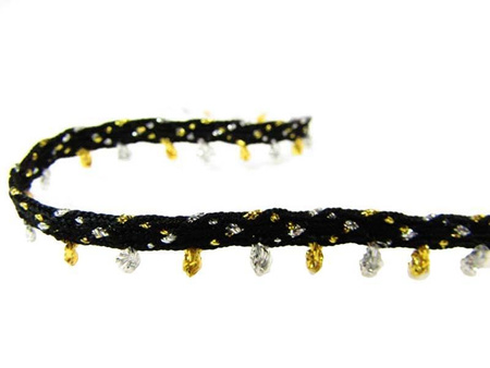 Taśma 0,5cm ozdobna czarna