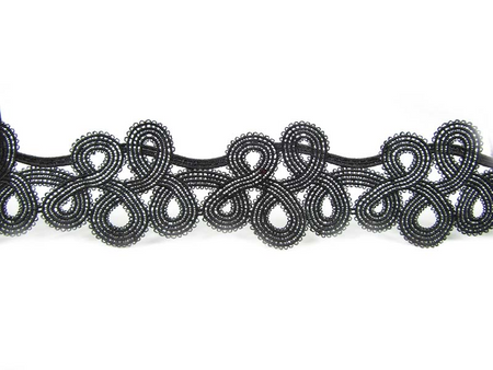 Koronka 7cm gipiurowa poly czarna