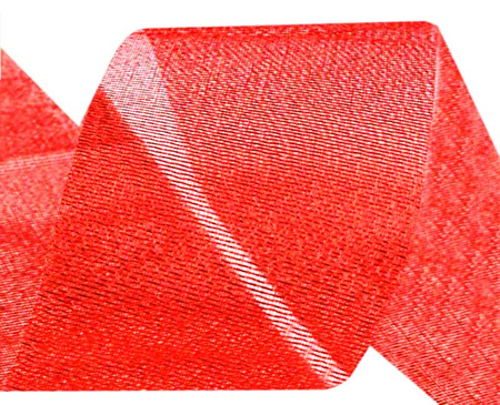 Wstążka 50mm lurex czerwona