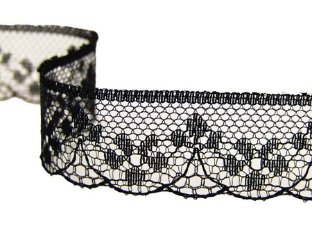 Koronka 1,8cm stabilna czarna
