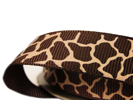 Taśma 15mm ryps panterka brąz