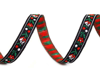 Taśma 10mm żakard KWIAT czarna