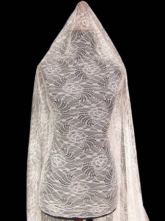 Koronka 150cm tiulowa podkład ivory