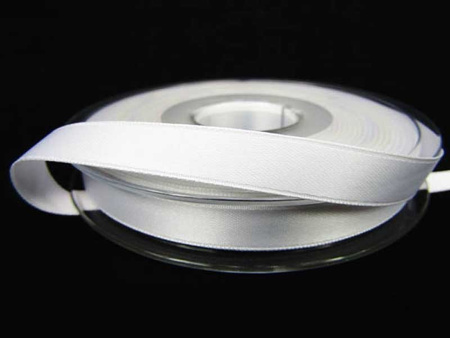 Wstążka 10mm atłas biała