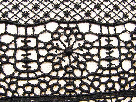 Koronka 70cm gipiurowa czarna