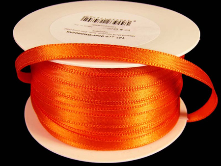 Wstążka 5mm atłas pomarańczowa