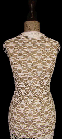 Koronka 140cm bawełniana klockowa biała