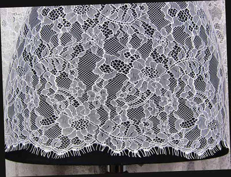 Koronka 140cm tiulowa podkład biała