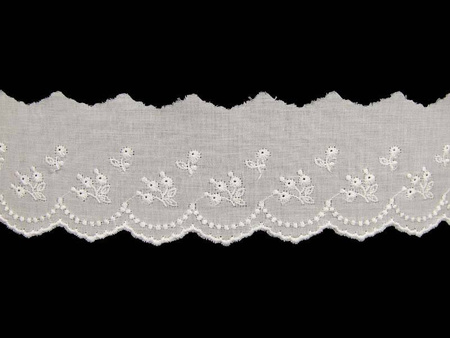 Koronka 5,5cm haft angielski biała