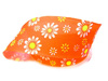 Wstążka 40mm organtyna STOKROTKI pomarańczowa