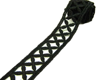 Koronka 1,8cm gipiurowa poly czarna