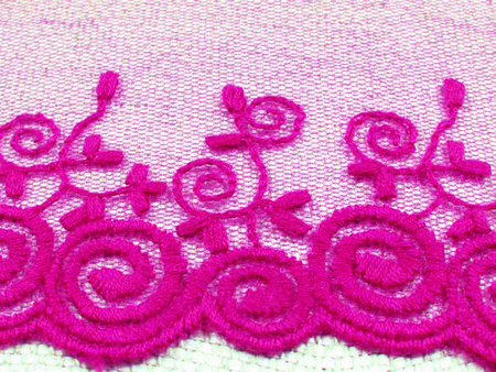 Koronka 10cm tiulowa róż cyklamen