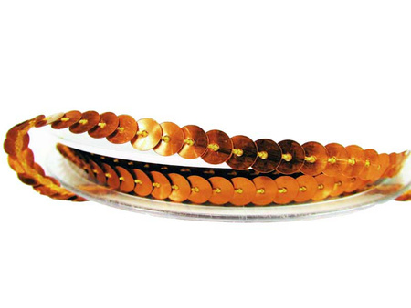 Taśma cekinowa 6mm brąz