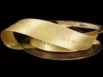 Wstążka 15mm atłas NEW BABY krem