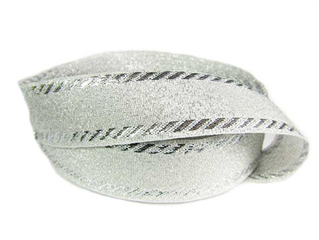 Wstążka 25mm lurex srebrna