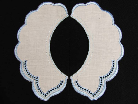 Kołnierzyk BEBE haft AŻUR błękit