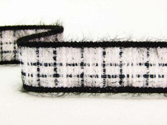 Taśma 2,5cm ozdobna "CHANEL" biało-czarna