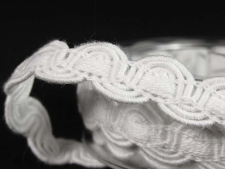 Taśma 1,2cm galonowa bawełna biała