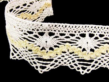 Koronka 5cm bawełniana biało-ecru
