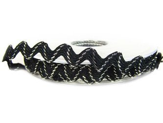 Taśma 10mm zygzak poliester czarna