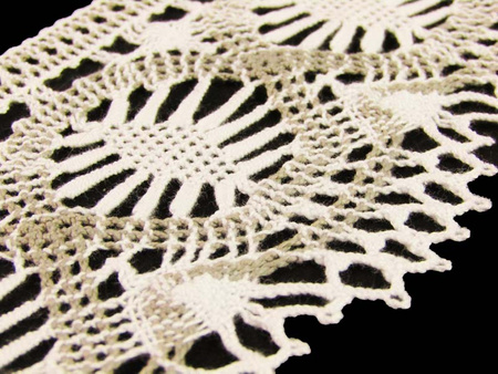 Koronka 9,3cm bawełniana biało-lniana