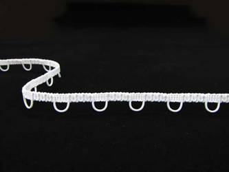 Taśma pętelkowa rzadka biała