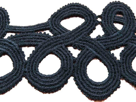 Koronka 7cm gipiurowa poly granat