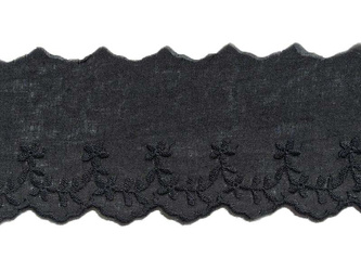 Koronka 7cm haft angielski czarna