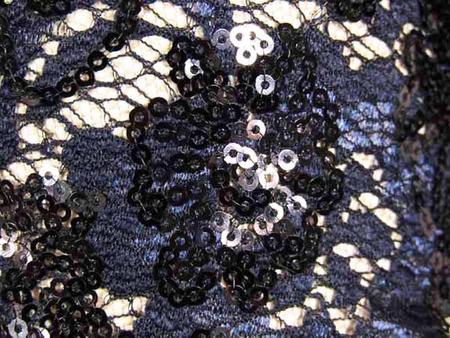 Koronka elastyczna cekin granat