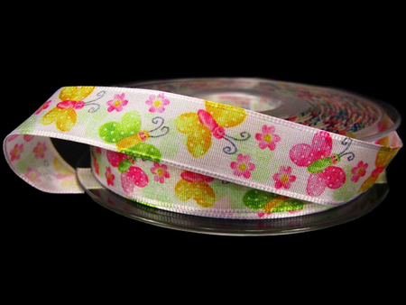 Wstążka 16mm tafta Mariposa żółta