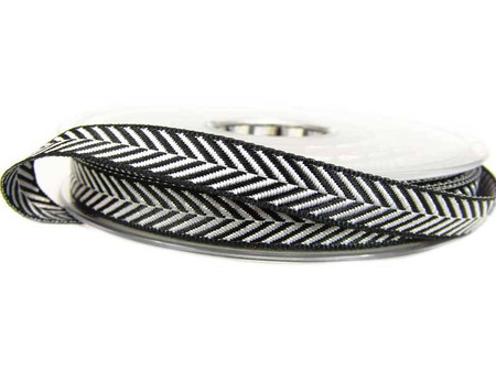 Taśma 10mm tkana HERRINGBONE czarna