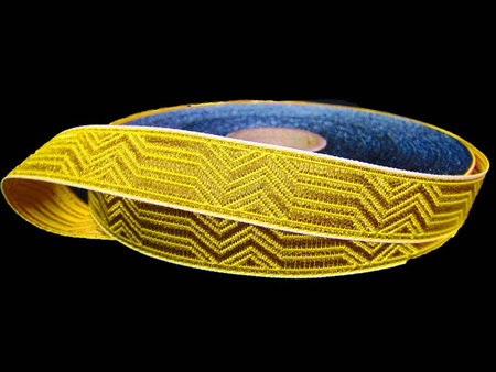 Taśma 15mm żakard ZYGZAK złota