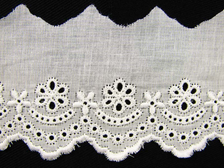 Koronka 5,5cm haft angielski biała