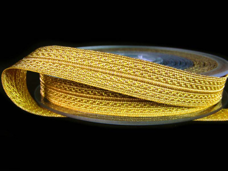 Taśma 14mm żakardowa metalizowana złota
