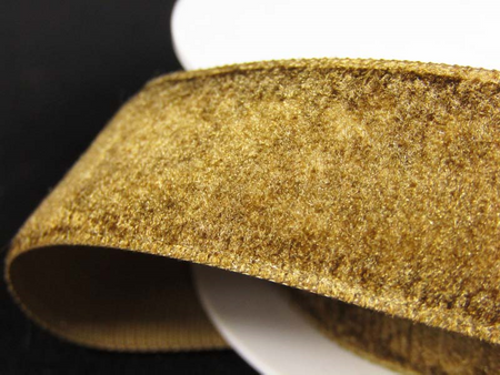 Aksamitka 25mm złoty beż