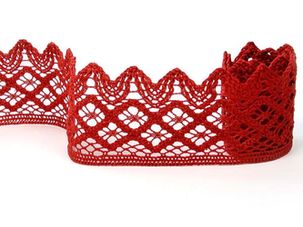 Koronka 6,8cm bawełniana czerwona malina