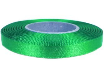 Wstążka 10mm atłas żywozielona