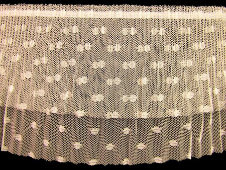 Taśma 12cm falbana tiulowa ecru