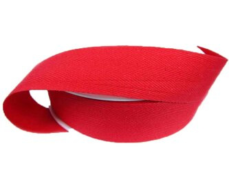 Taśma 25mm bawełniana jodełka czerwona