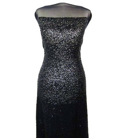 Tiul elastyczny z cekinami czarny