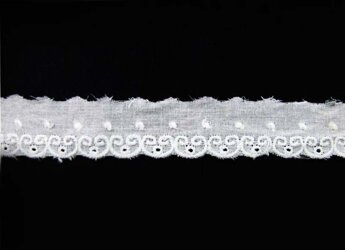 Koronka 2cm haft angielski biała