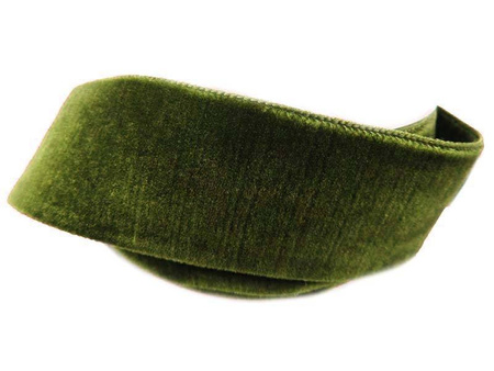 Aksamitka 36mm dwustronna oliwka